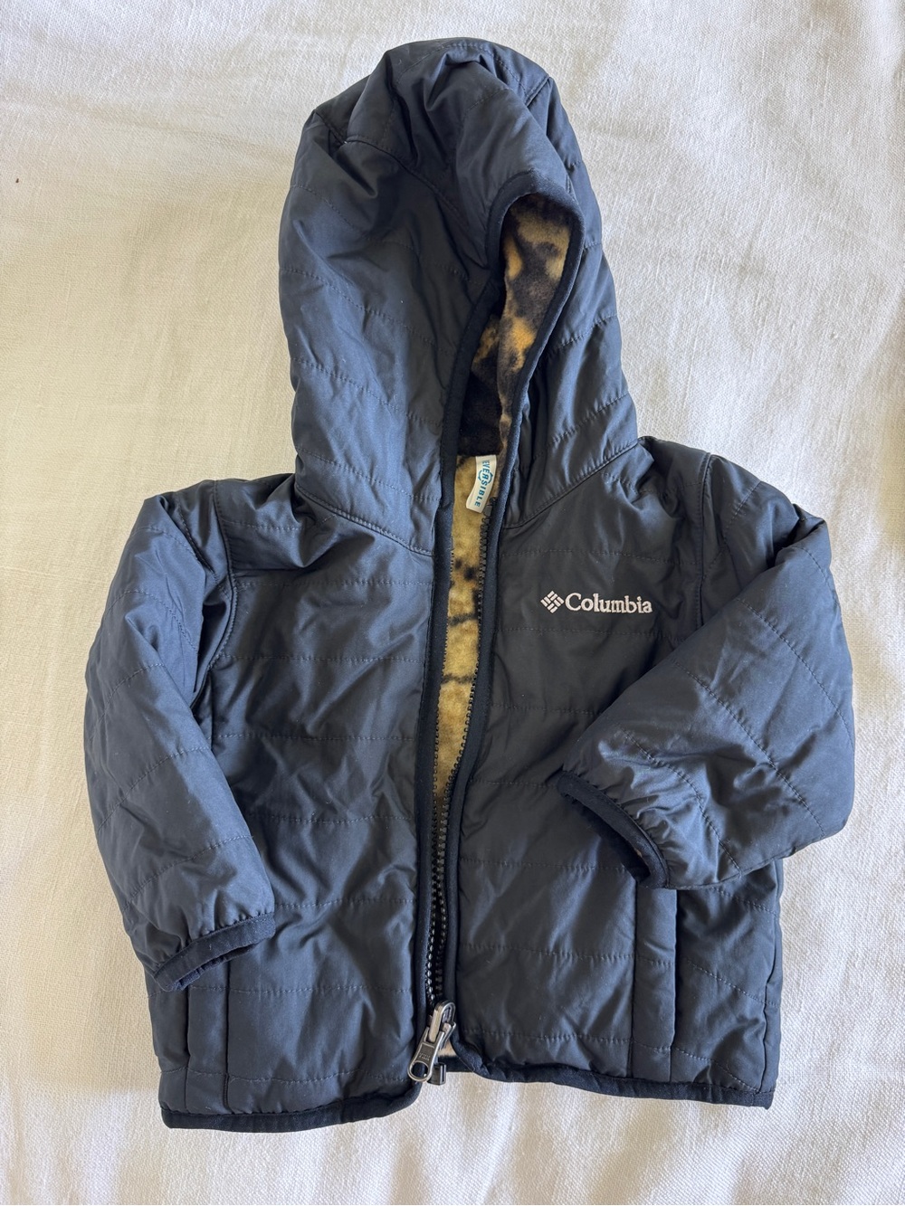 Columbia Baby “Double Trouble” Reversible Fleece Puffer Jacket 6-12m